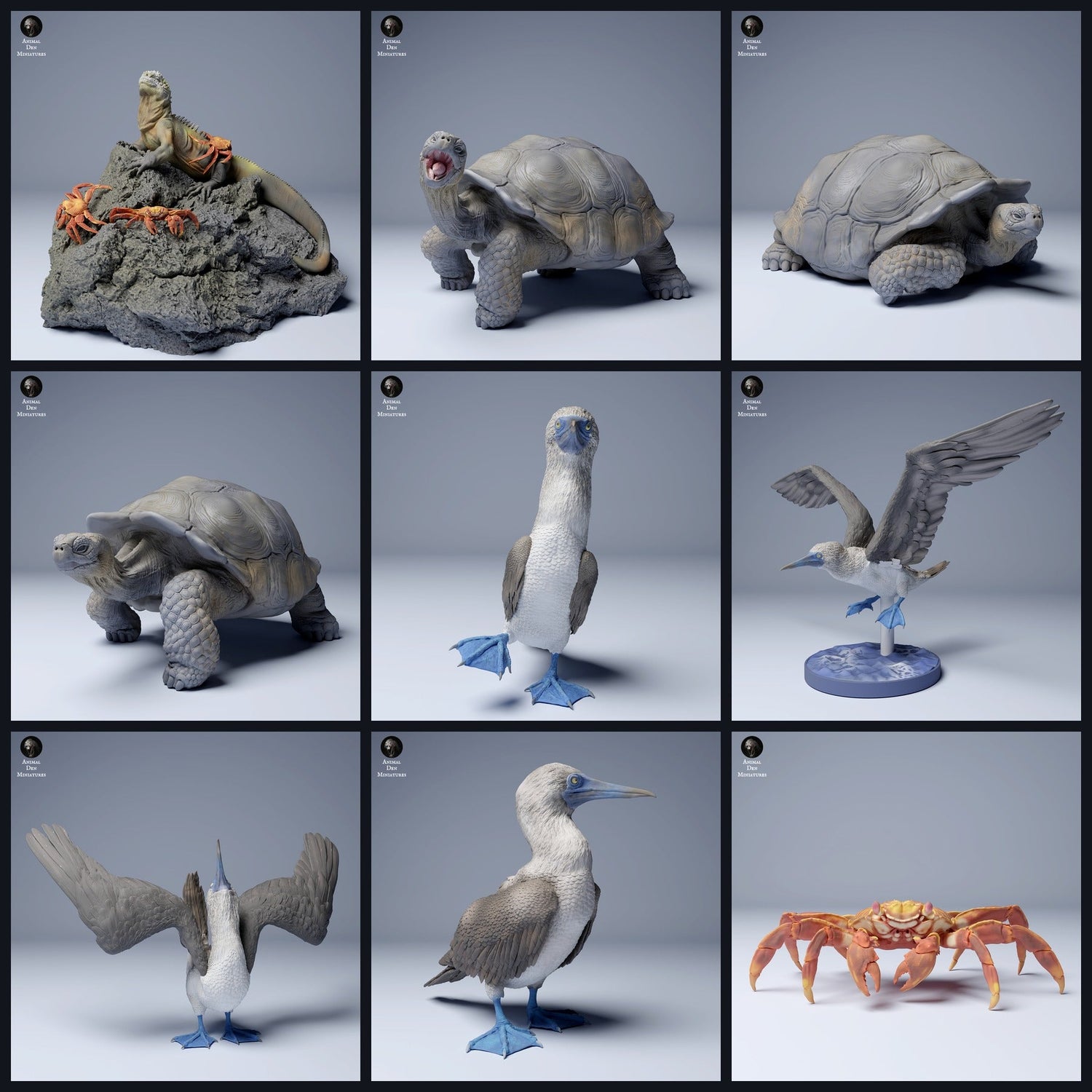 Dit beeld is de categorieafbeelding voor de release 24_08: Galápagos-dierminiaturen en dierfiguren voor diorama en modelbouw