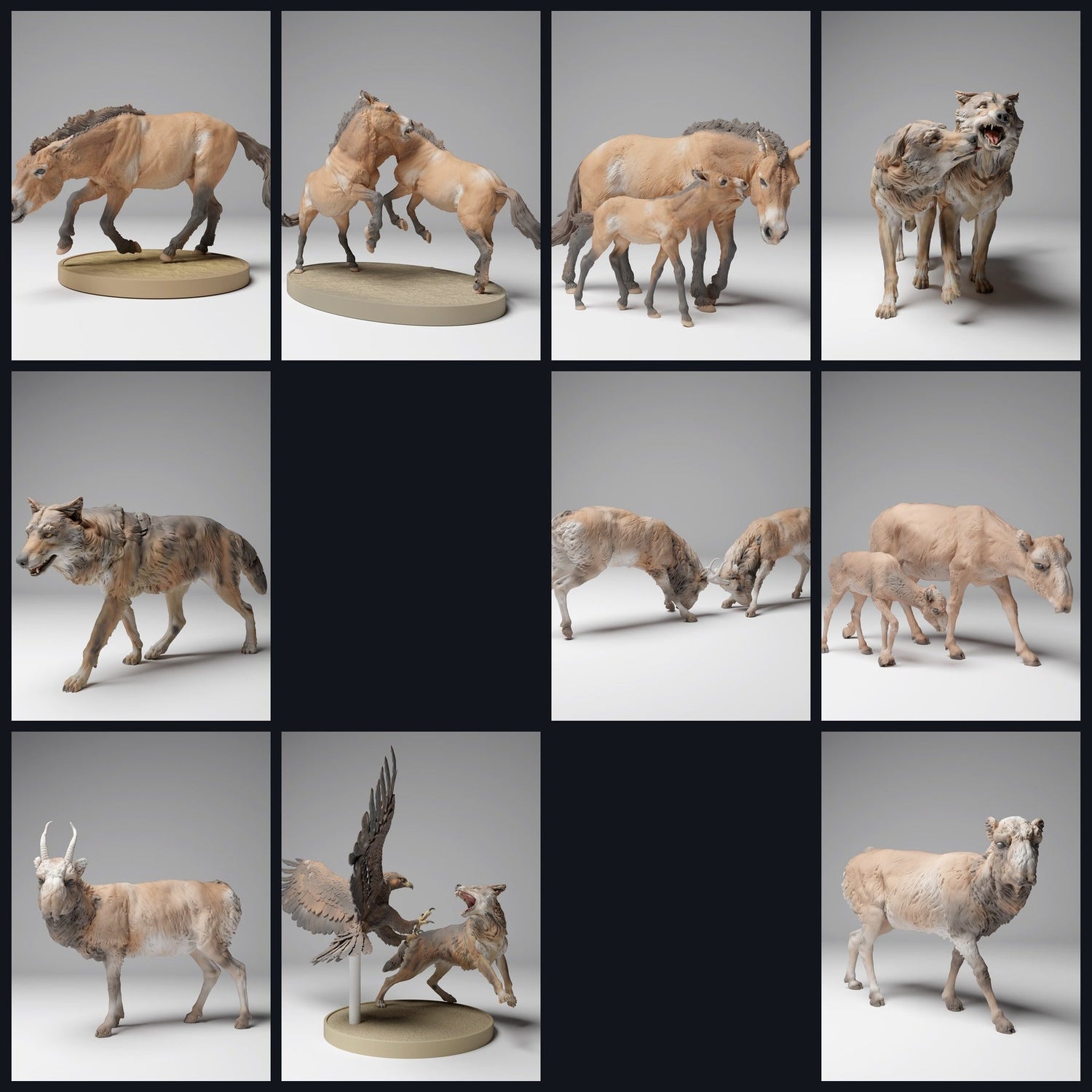 Dit beeld is de categoriefoto voor de release 24_12: Mongolische Tierfiguren für Diorama und Modellbau