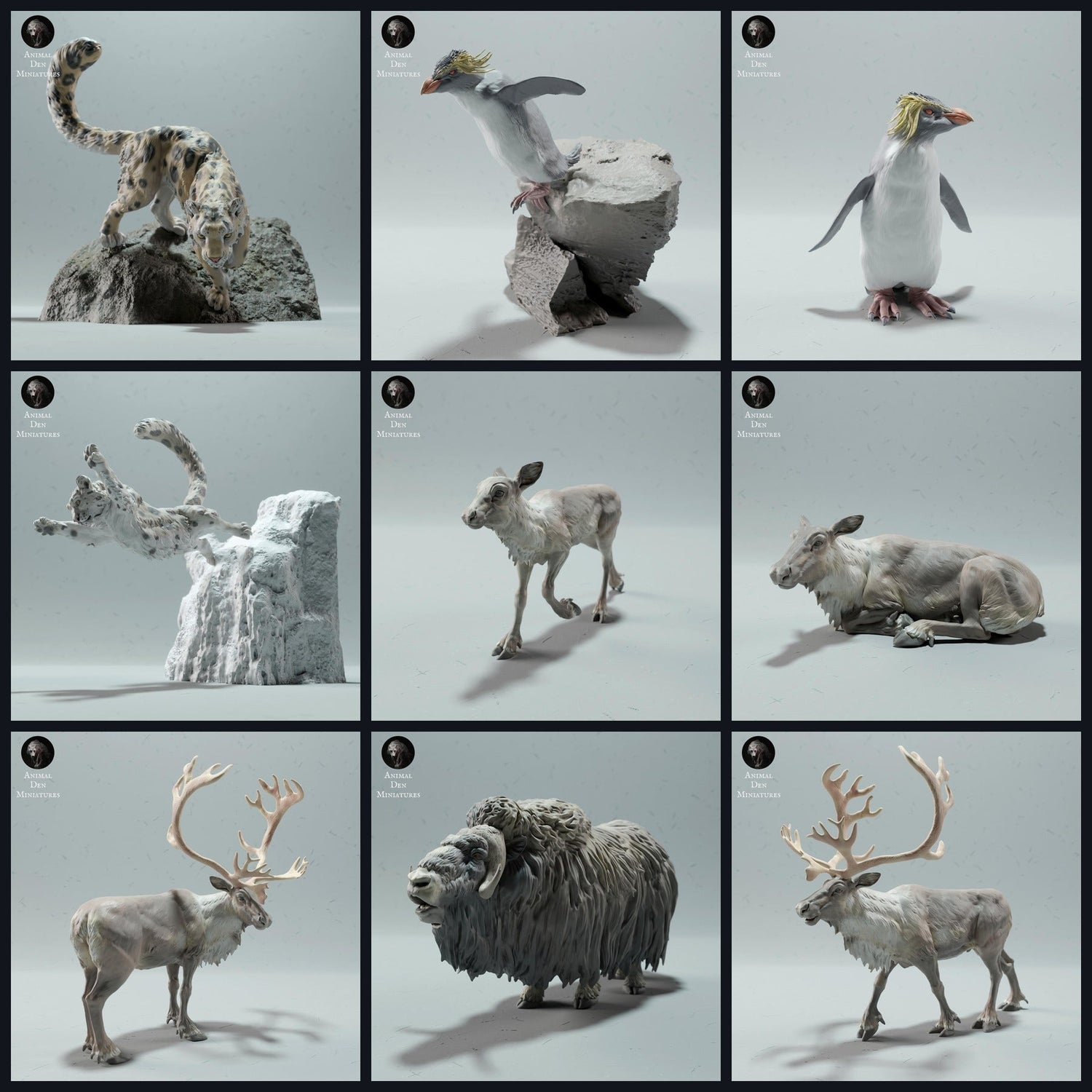 Dit beeld is de categoriefoto voor de release 22_12: Tundra-dierminiaturen voor diorama en modelbouw