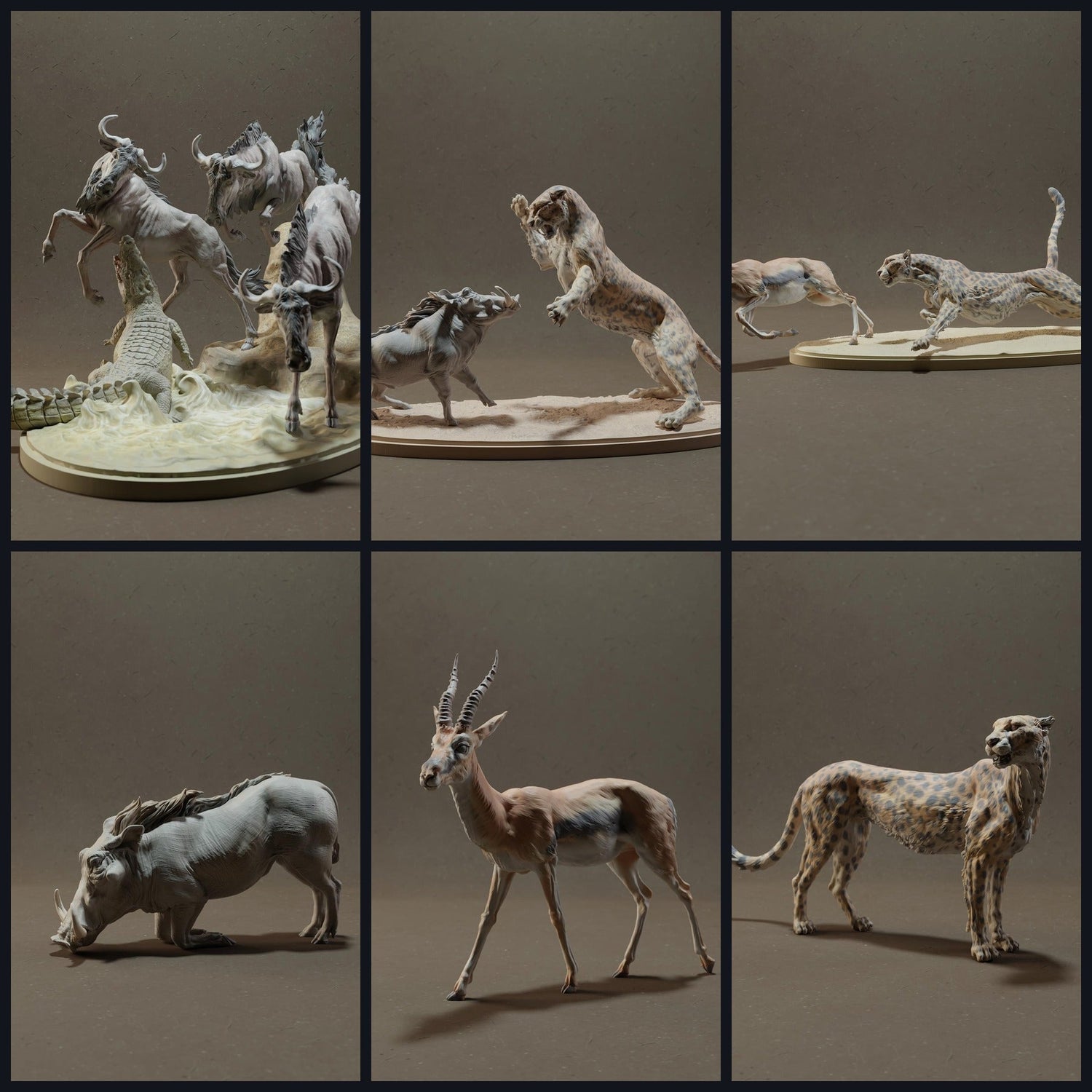 Dit beeld is de categorieafbeelding voor de release 23_03: Savannen-dierminiaturen en dierfiguren voor diorama en modelbouw