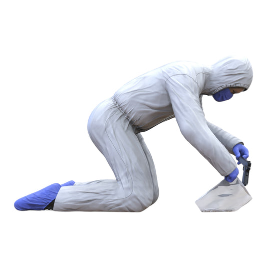 Productfoto Diorama en modelbouw miniatuurfiguur: Forensisch expert knielend