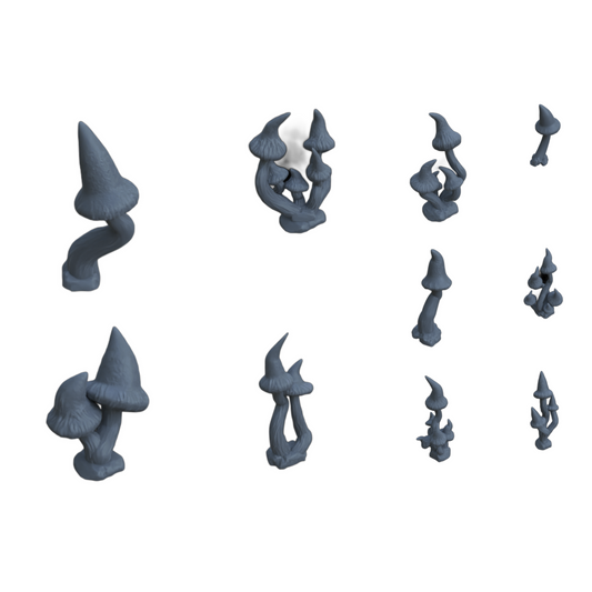 Productfoto diorama en modelbouw decoratie, accessoires: 0: Planten en gewassen: 10 puntige paddenstoelen