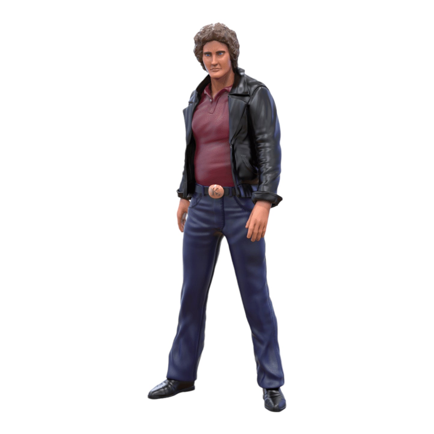 Productfoto diorama en modelbouw miniatuur figuur: man in leren jack