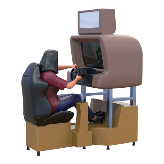 Productfoto diorama en modelbouw miniatuurfiguur: Vrouw aan de gokkast