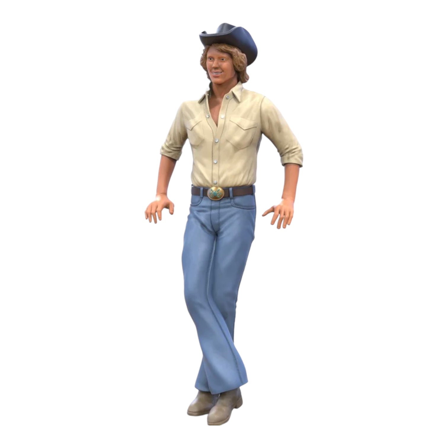 Productfoto diorama en modelbouw miniatuurfiguur: man met cowboyhoed 3