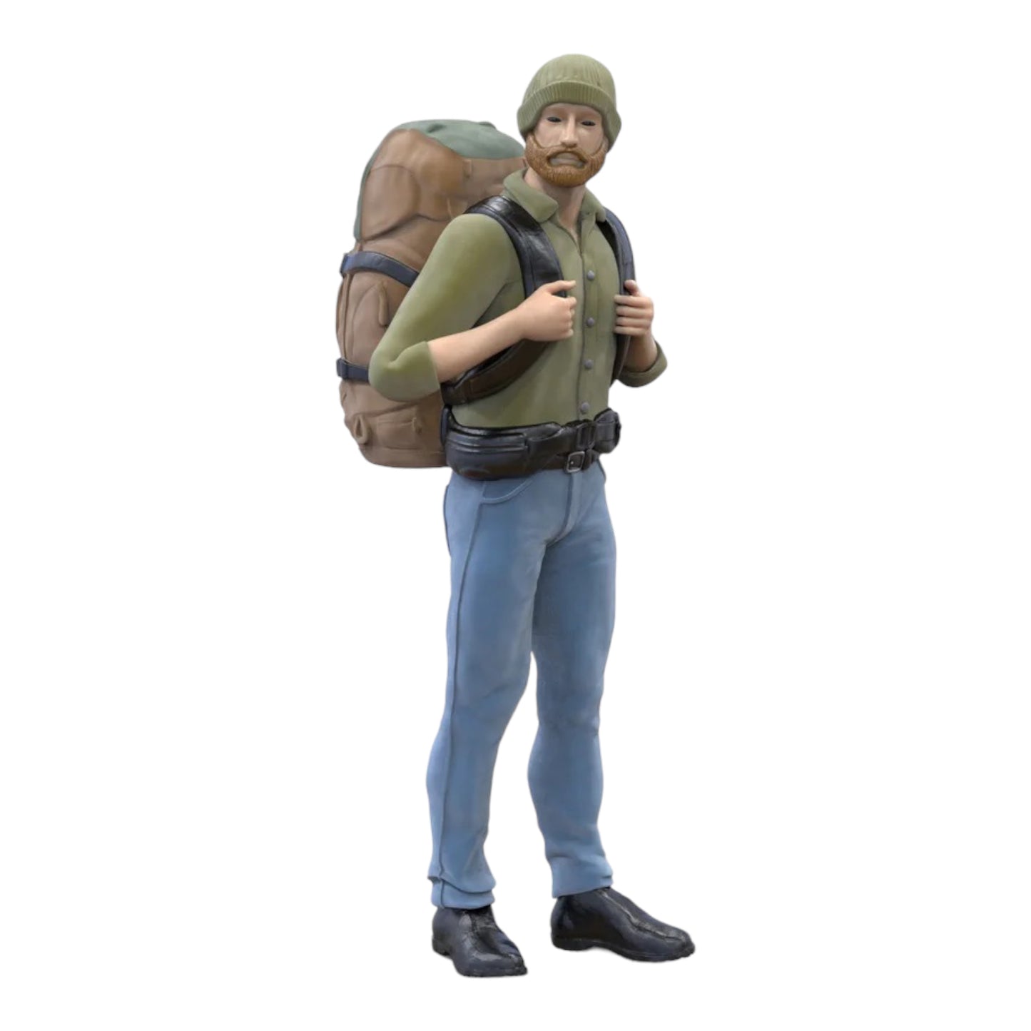 Productfoto diorama en modelbouw miniatuur figuur: Wanderer met rugzak 2
