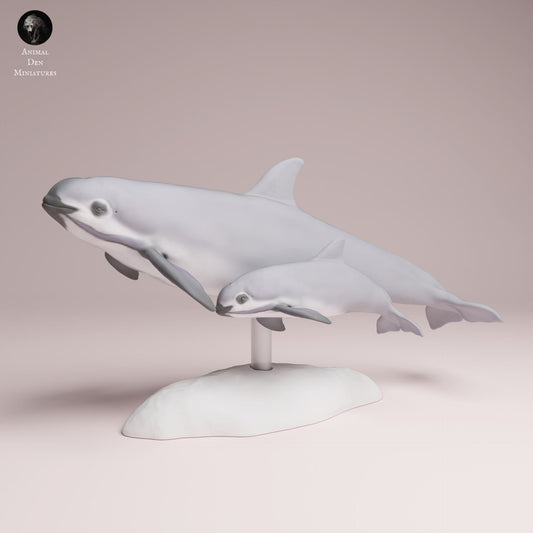 Productfoto Dier Figuur Diorama, Modelbouw: 0: Zeeleven Figuur: Vaquita met Kalf – Dolfijn (Ref 25_07_03)