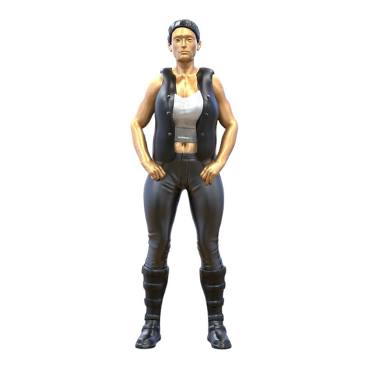 Miniatuurfiguur: Vrouwelijke Biker/Ganglid met Vest (Nr. 284)