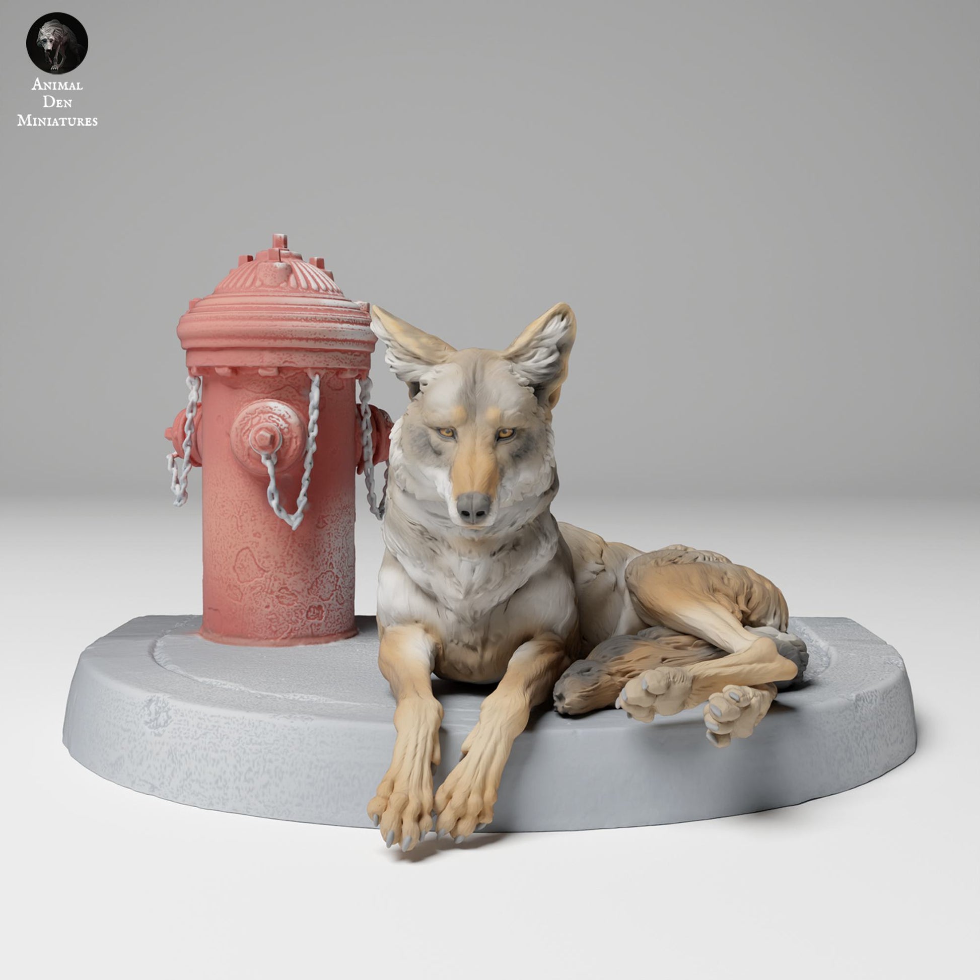 Productfoto Dierfiguur Diorama, Modelbouw: 0: Wilde Dierfiguur: Liggende Coyote (Ref 24_11_01)