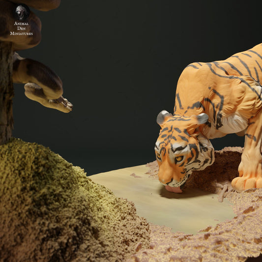 Productfoto Dierfiguur Diorama, Modelbouw: 0: Jungle Dierfiguren: Birmese Python en Bengaalse Tijger (Ref 01_01_45)