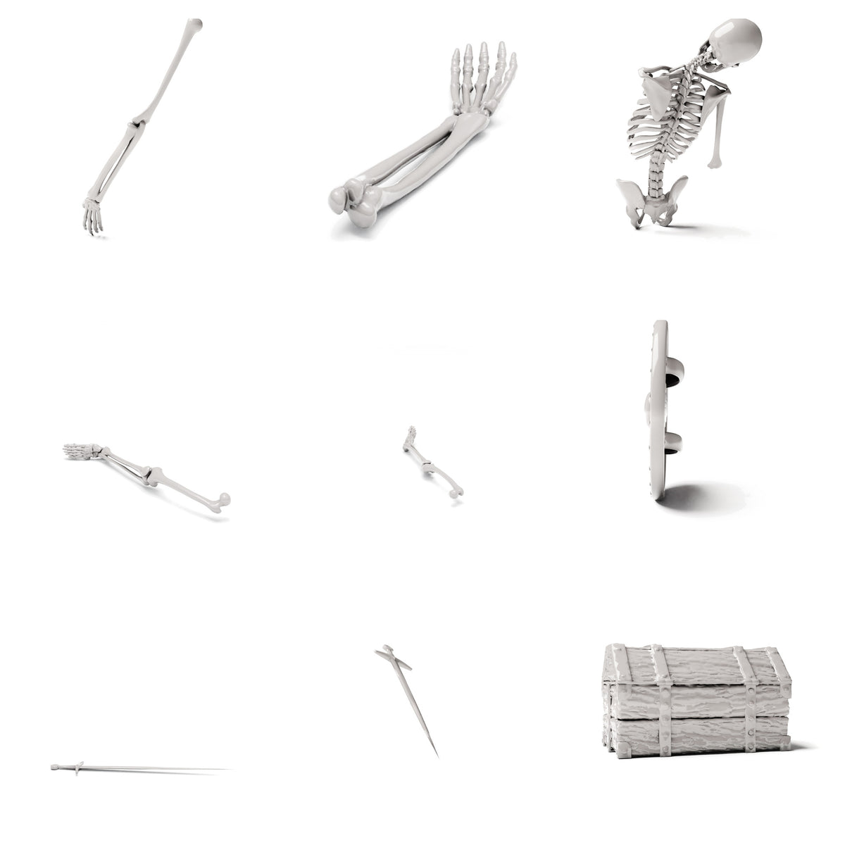 Productfoto diorama en modelbouw 3: Militair diorama: gevallen skeletkrijger als accessoire voor militaire diorama’s (Ref. 1512D)