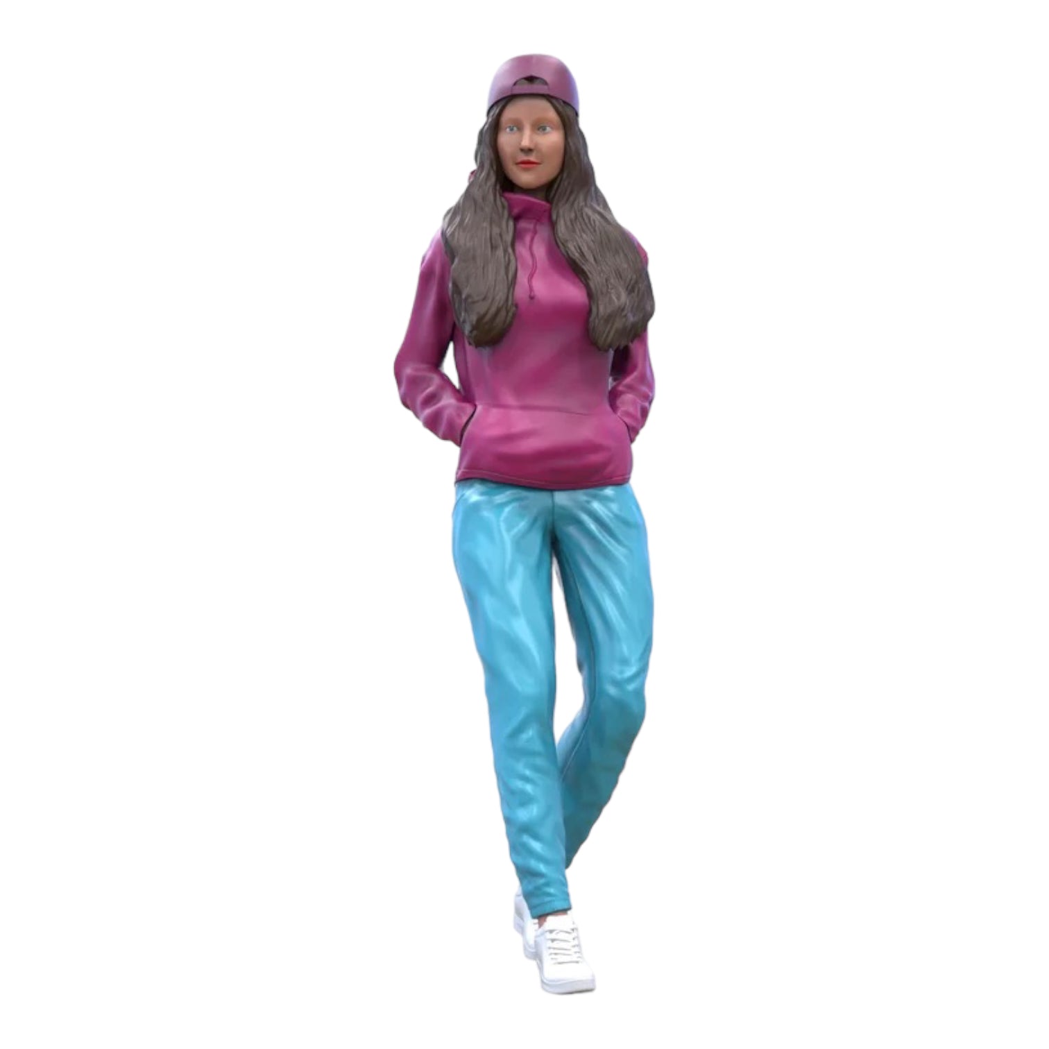 Productfoto Diorama en modelbouw miniatuur figuur: Vrouw met hoodie | Hip Hopperin