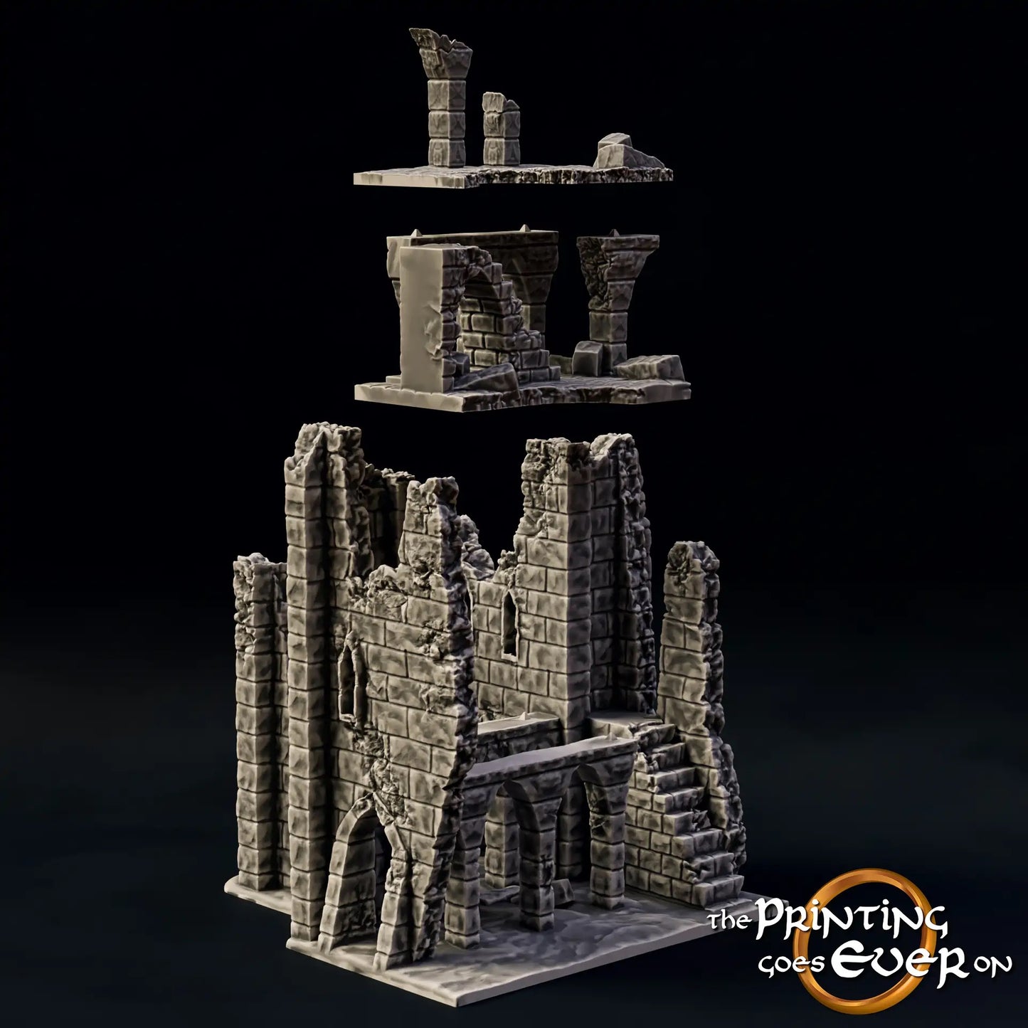 Productfoto Tabletop 28mm The Printing Goes Ever On (TPGEO) 0: Ruïne E - Puin van een middeleeuwse stad - Vernield huis