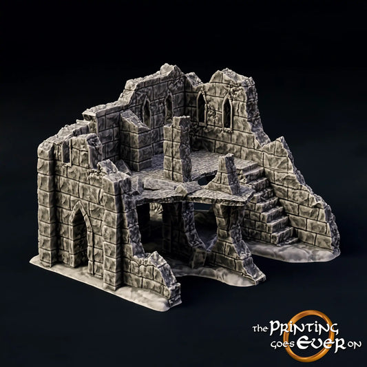 Productfoto Tabletop 28mm The Printing Goes Ever On (TPGEO) 0: Ruïne E - Puin van een middeleeuwse stad - Vernield huis