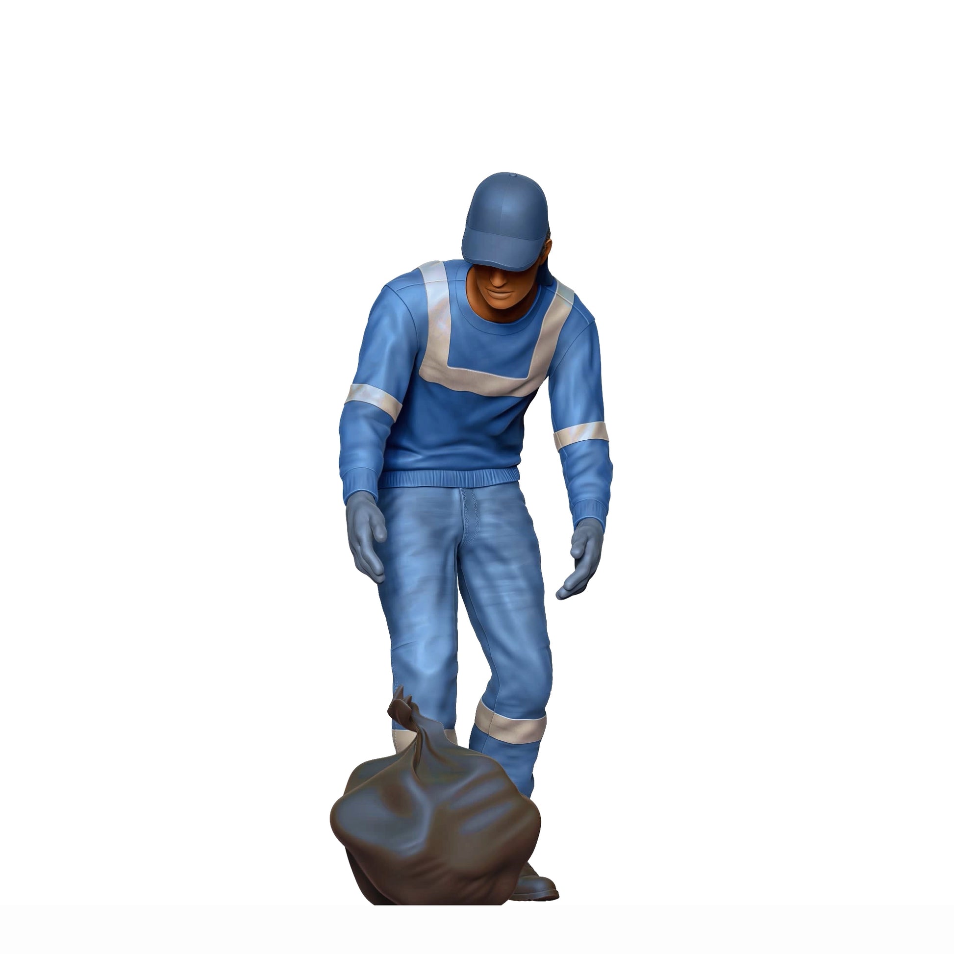 Productfoto Diorama en Modelbouw Miniatuurfiguur: Afvalteam - Afvalwerker met Afvalzak 2