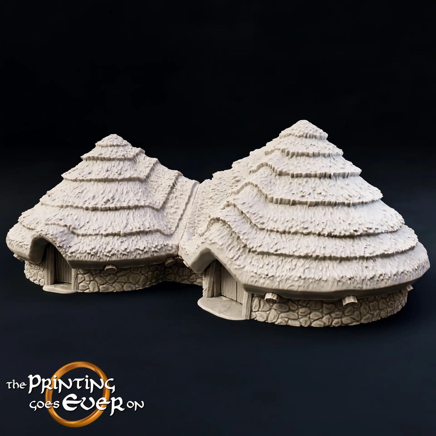 Productfoto Tabletop 28mm The Printing Goes Ever On (TPGEO) 0: Inheemse hut C - Primitieve woning met rieten dak - Inboorlingenhuis