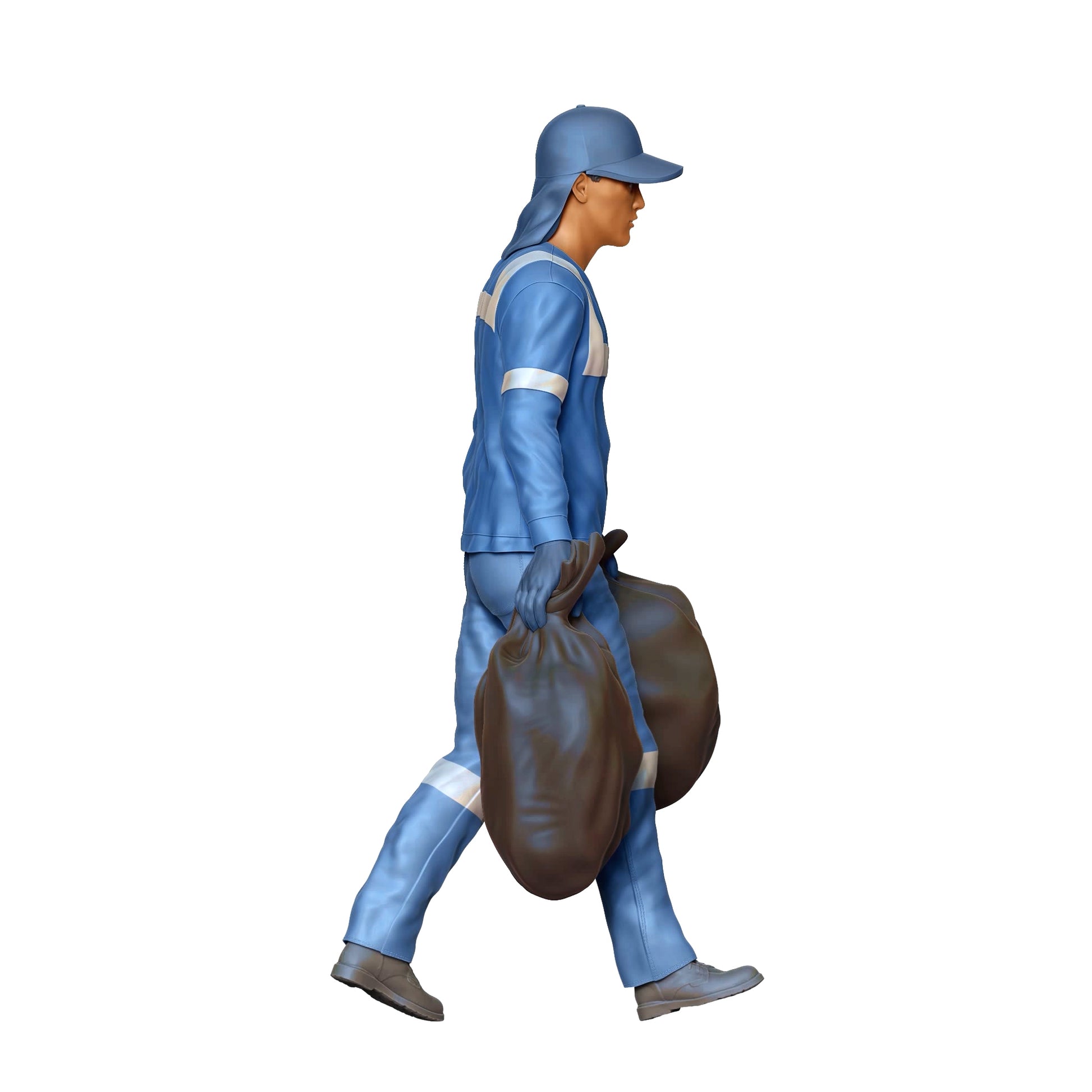 Productfoto Diorama en Modelbouw Miniatuurfiguur: Afvalteam - Afvalwerker met Afvalzak 2