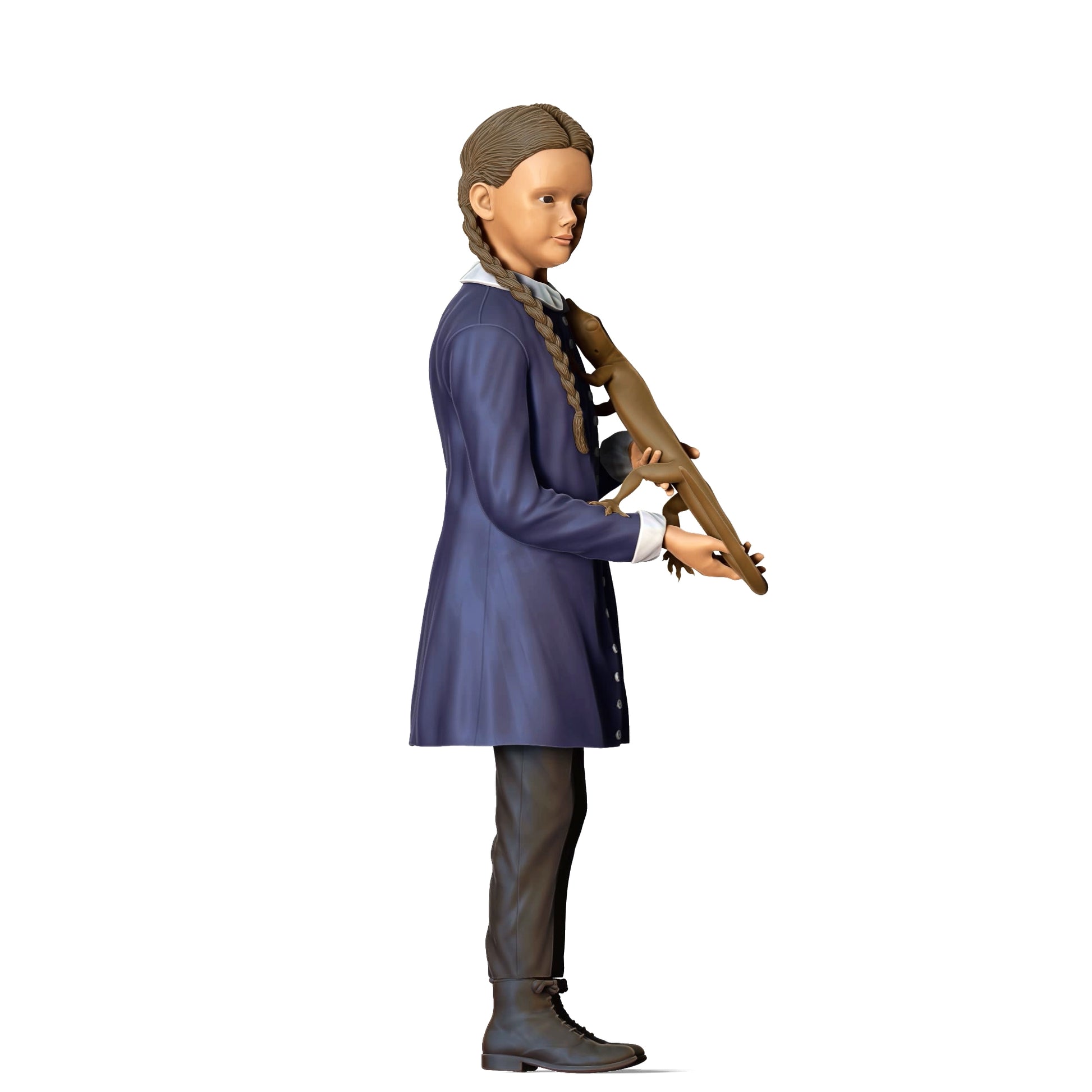 Productfoto Diorama en modelbouw miniatuurfiguur: Horror Familie - Meisje met hagedis als huisdier