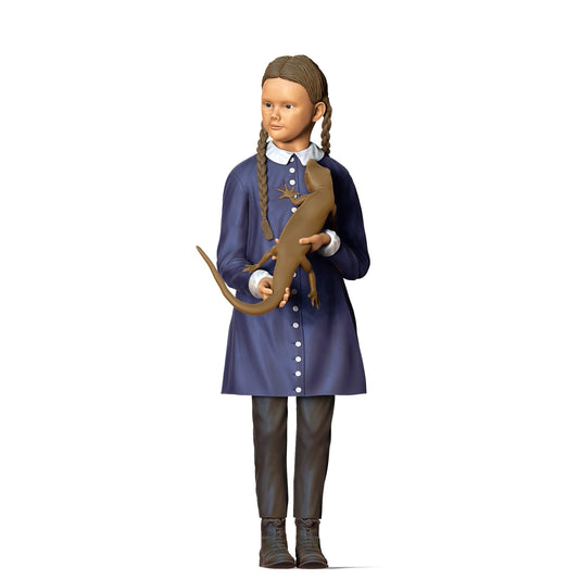 Productfoto Diorama en modelbouw miniatuurfiguur: Horror Familie - Meisje met hagedis als huisdier