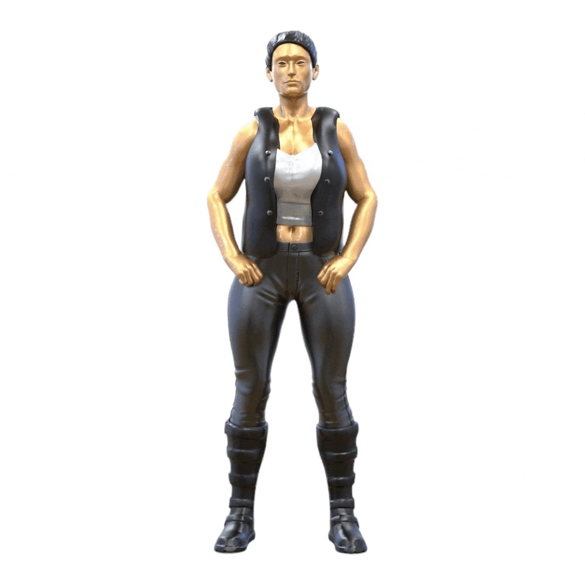 Miniatuurfiguur: Vrouwelijke Biker/Ganglid met Vest (Nr. 284)