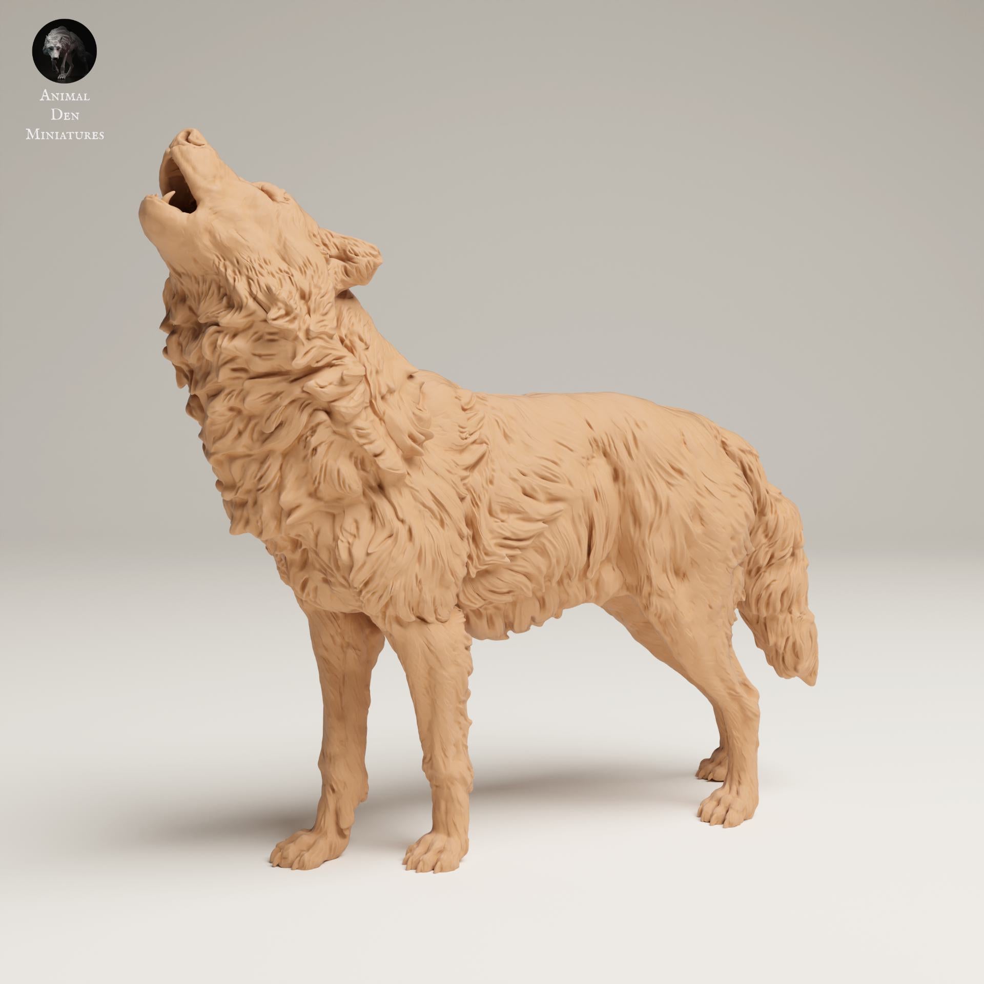 Productfoto Dierfiguur Diorama, Modelbouw: 0: Wilde Dierfiguur: huilende Grijze Wolf (Ref 25_06_07)