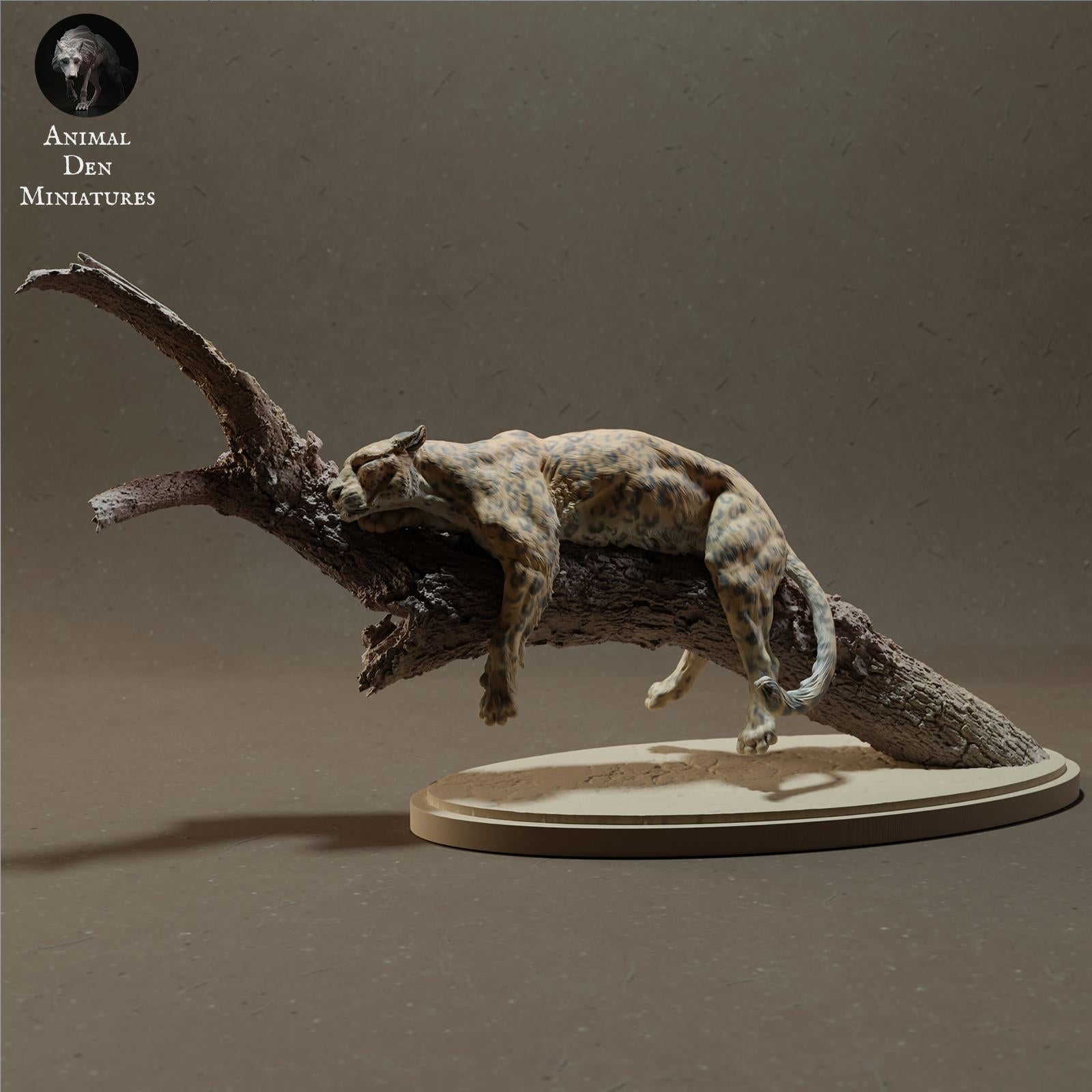 Productfoto Dierfiguur Diorama, Modelbouw: 0: Wilde Dierfiguur: Afrikaanse Luipaard op Boom (Ref 01_01_46)