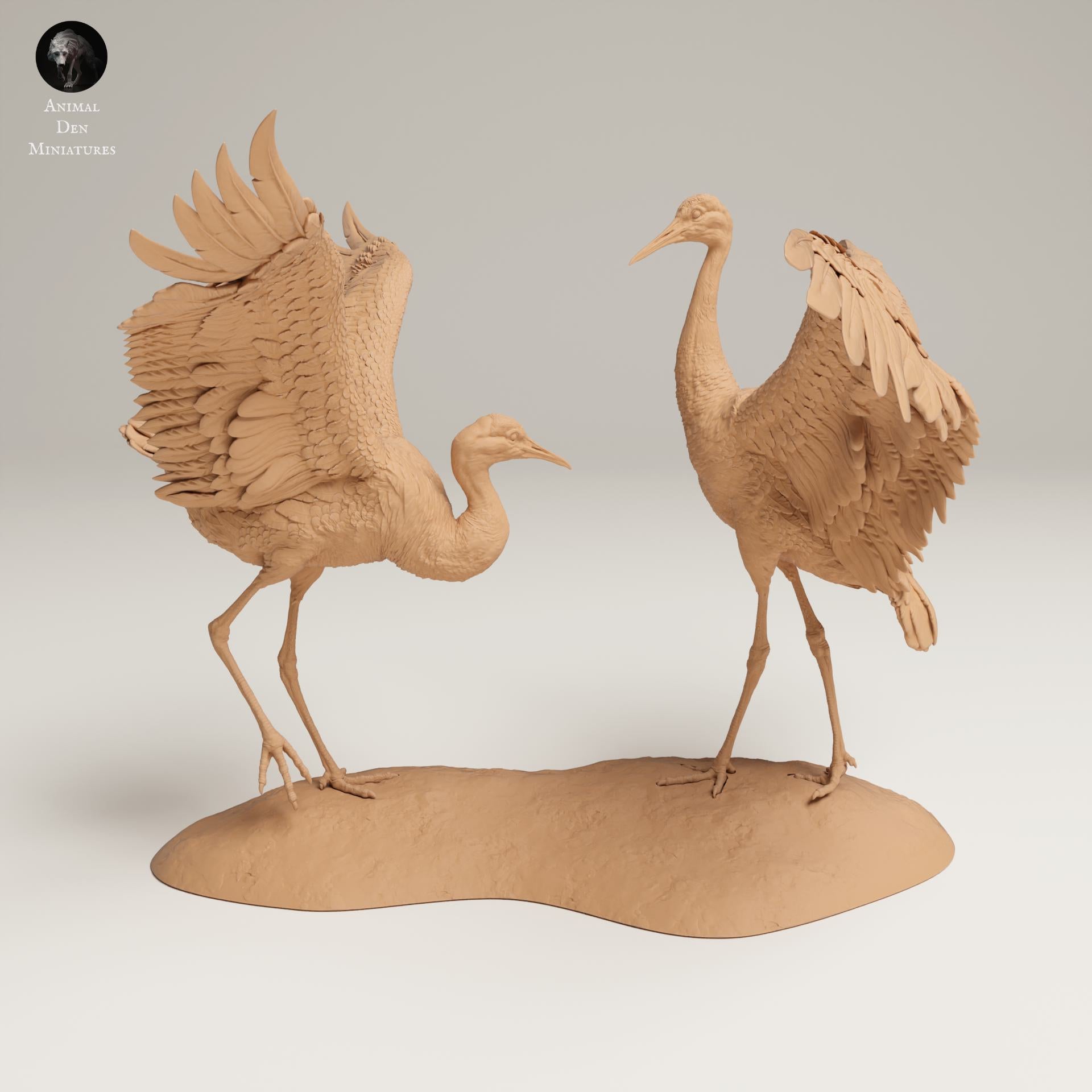 Productfoto Dierfiguur Diorama, Modelbouw: 0: Wilde Dierfiguur: Dansende Canadese Kraanvogels – Grote Sandhill Kraanvogels (Ref 25_06_10)