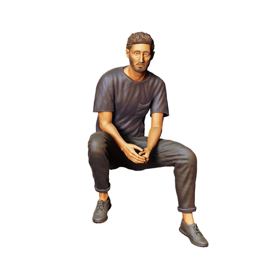 Diorama modelbouw productfoto 0: Mensen zitten op auto - Man 1 (Ref. Nr. 338)