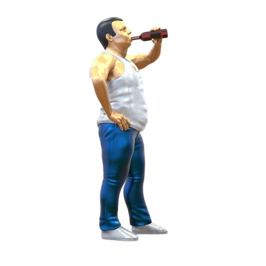 Productfoto 0: Man met bierfles en bierbuik