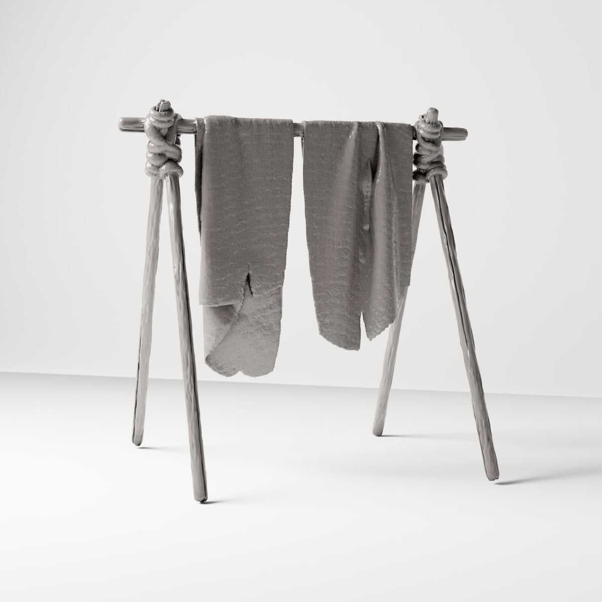Diorama Modellbau Produktfoto 3: Diorama Handwerk: Leder-Trockengestell mit Häuten (Ref. 222D)