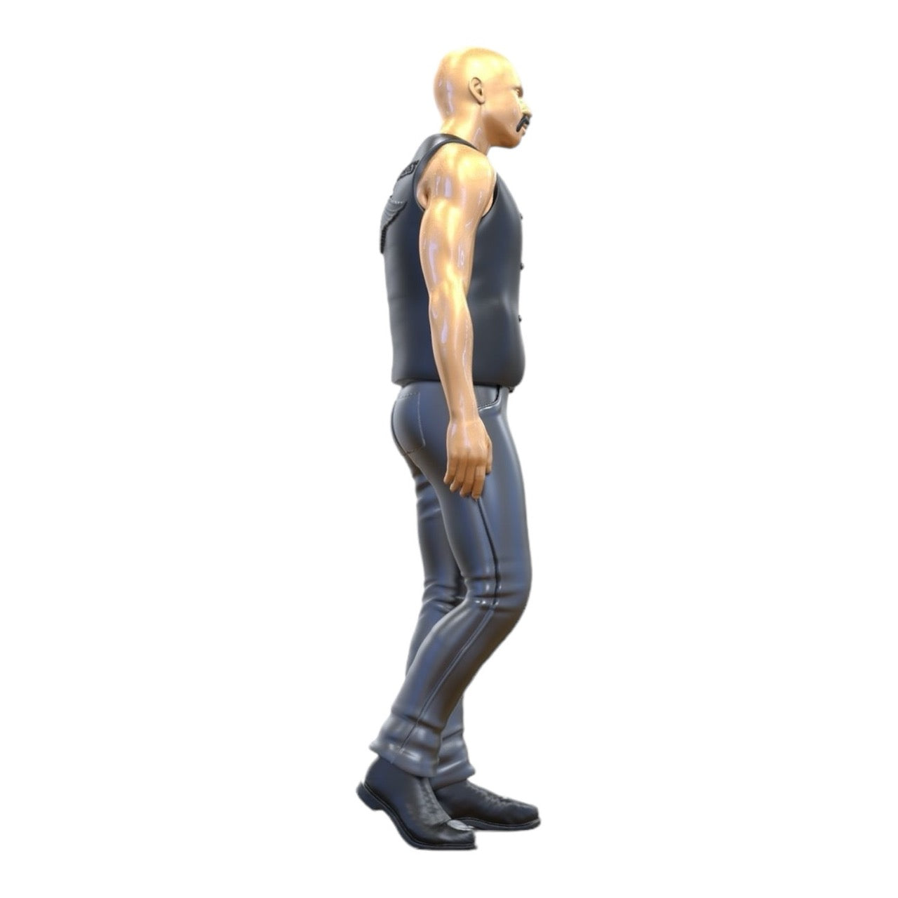 Miniatuurfiguur Biker/Bende Lid met Vest: Kaalkop (Nr. 283)