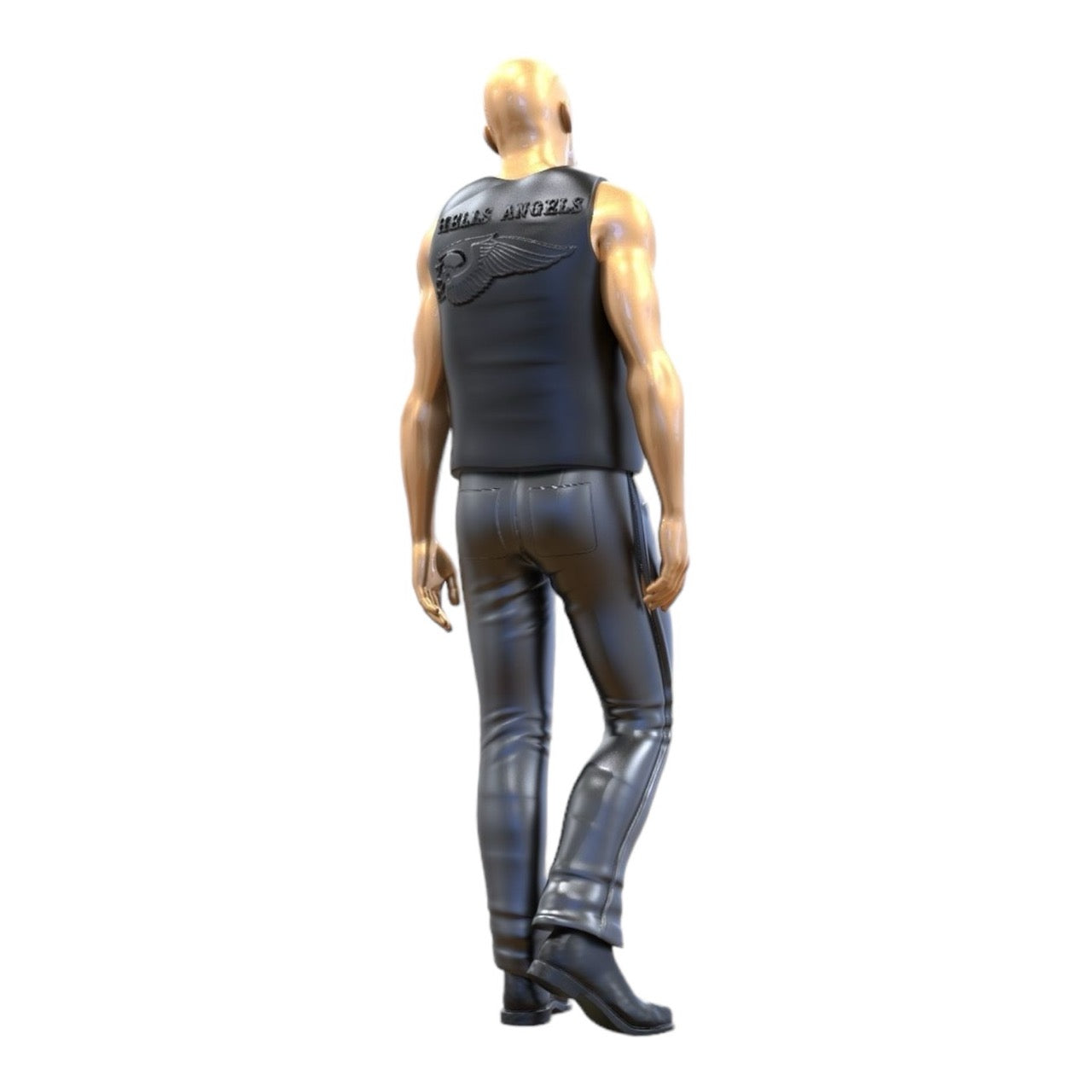 Miniatuurfiguur Biker/Bende Lid met Vest: Kaalkop (Nr. 283)
