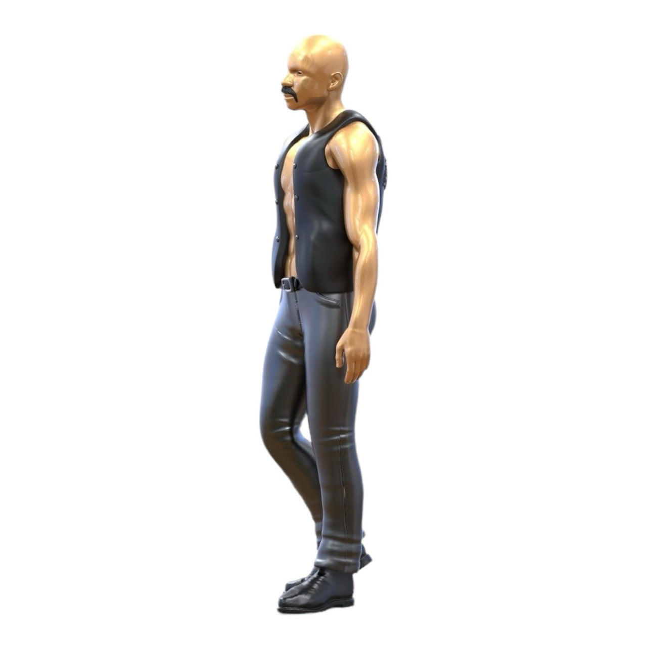 Productafbeelding 7 van 7: Miniatuurfiguur Biker/Bende Lid met Vest: Kaalkop (Nr. 283)