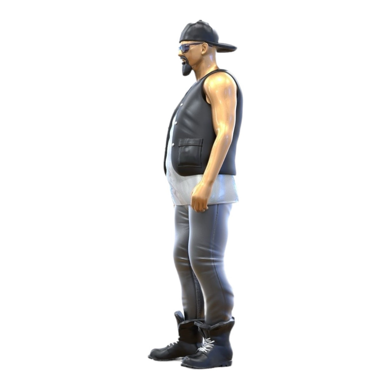 Productafbeelding 6 van 6: Miniatuurfiguur: Biker/Bende Lid met Vest en Zonnebril (Nr. 285)