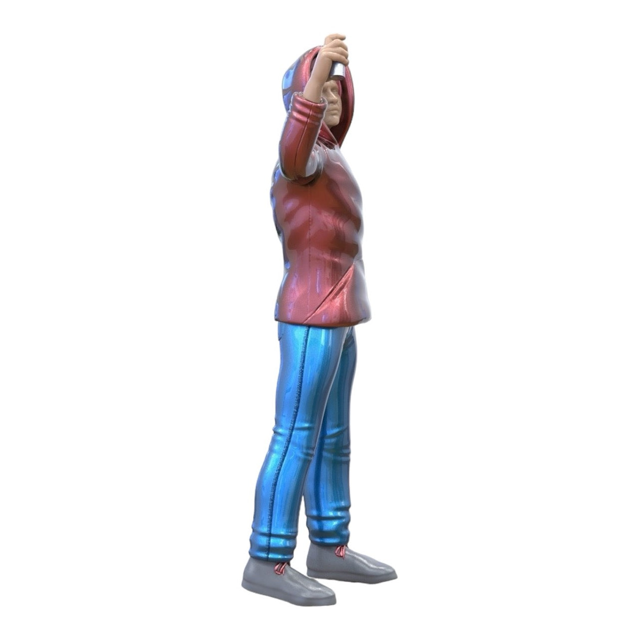 Miniatuurfiguur: Jongere Spuiter - Jonge Man met Hoodie en Graffiti Spuitbus (Nr. 286)