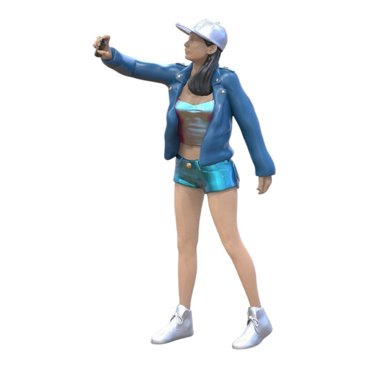 Miniatuurfiguur: Jongere Spuiter - Meisje met pet en graffiti spuitbus (Nr. 287)