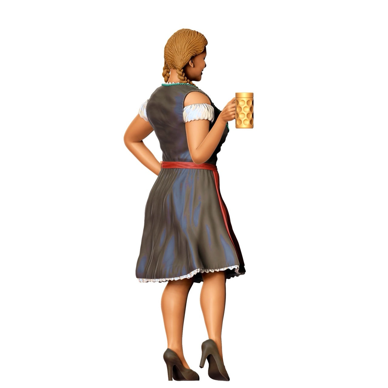 Miniatuurfiguur Oktoberfest: Wiesen gasten: Vrouw in traditionele dirndl outfit met bierpul (Nr. 290)