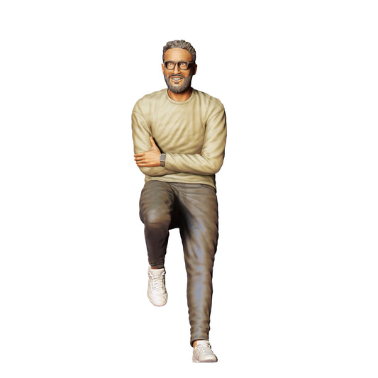 Diorama modelbouw productfoto 0: Mensen leunen tegen auto - Man 1 (Ref. Nr. 339)