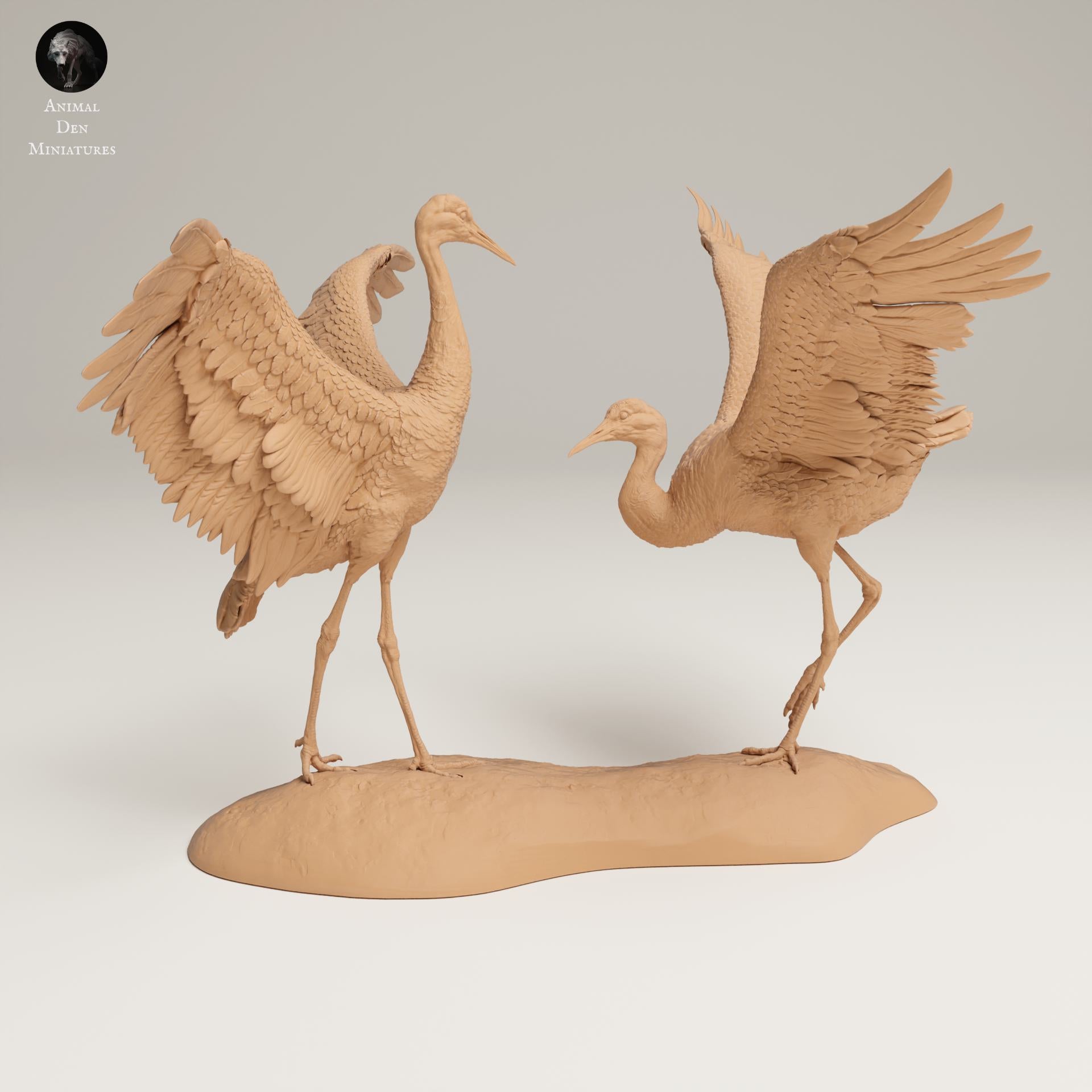 Productfoto Dierfiguur Diorama, Modelbouw: 0: Wilde Dierfiguur: Dansende Canadese Kraanvogels – Grote Sandhill Kraanvogels (Ref 25_06_10)