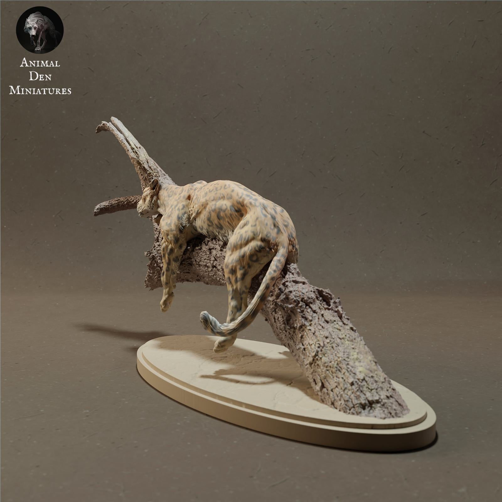 Productfoto Dierfiguur Diorama, Modelbouw: 0: Wilde Dierfiguur: Afrikaanse Luipaard op Boom (Ref 01_01_46)