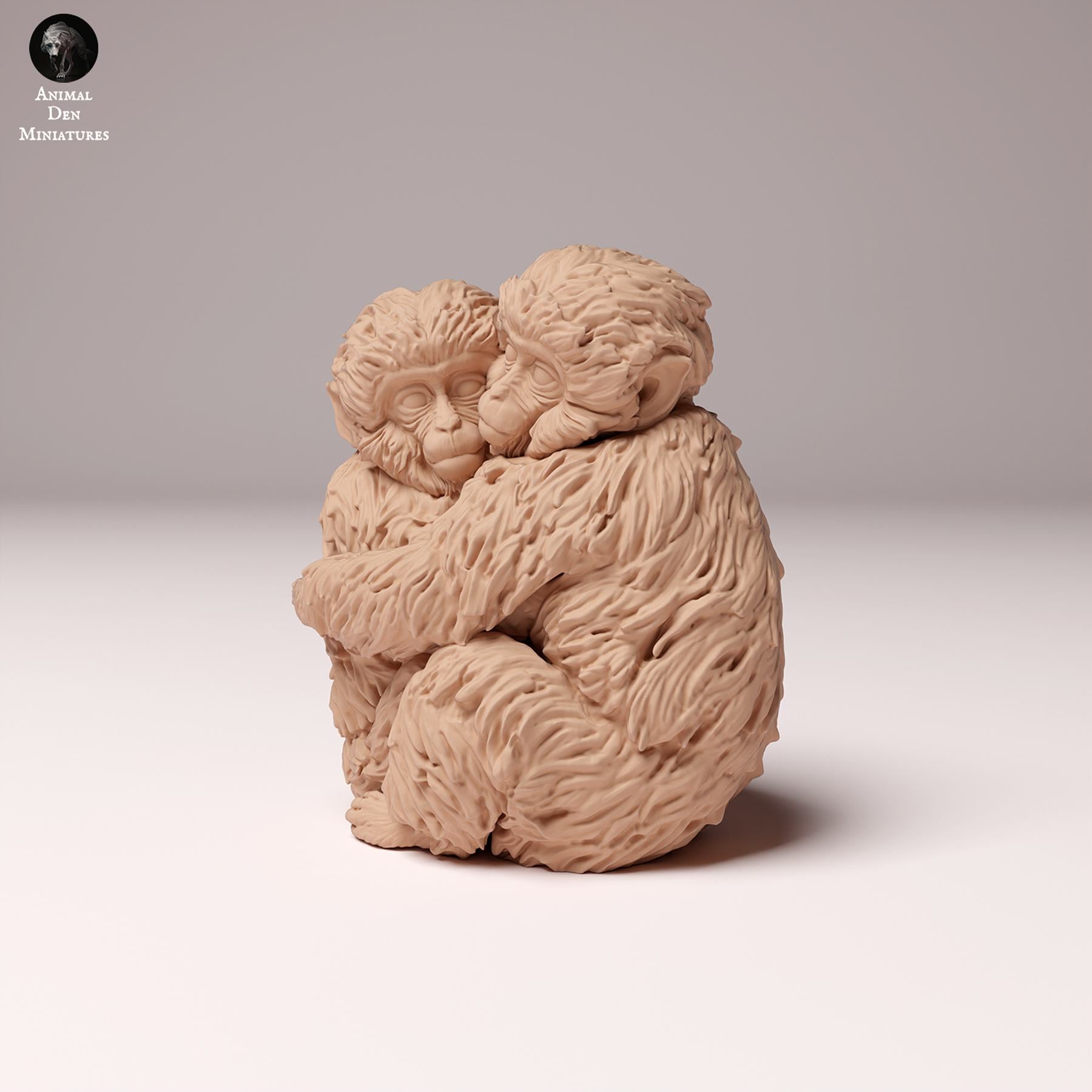 Productfoto Dierfiguur Diorama, Modelbouw: 0: Wilde Dierfiguur: Japanse Makakenbaby's – Omhelzing (Ref 24_10_06)