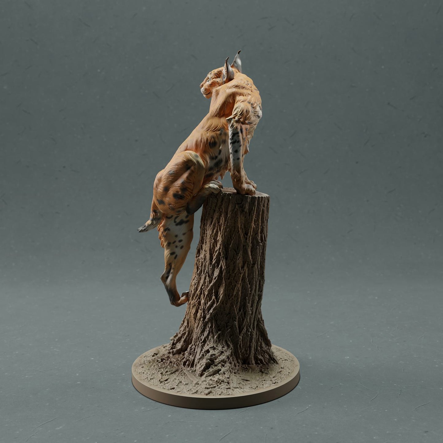 Produktfoto Tier Figur Diorama, Modellbau: 0: Wildtier Figur: Luchs auf Baum – Bobcat (Ref 01_01_30)