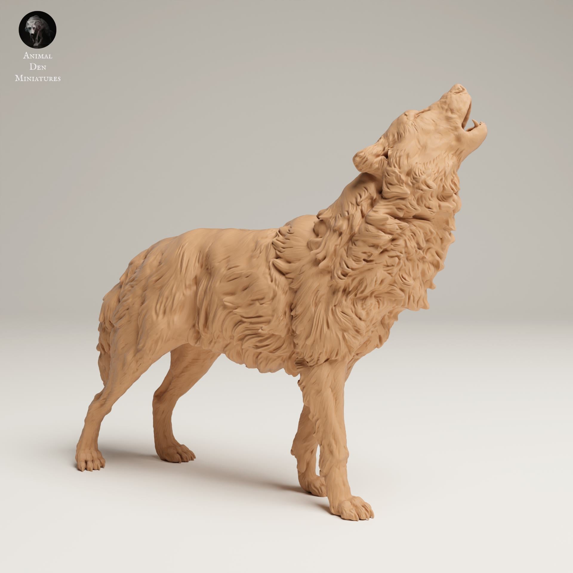 Productfoto Dierfiguur Diorama, Modelbouw: 0: Wilde Dierfiguur: huilende Grijze Wolf (Ref 25_06_07)