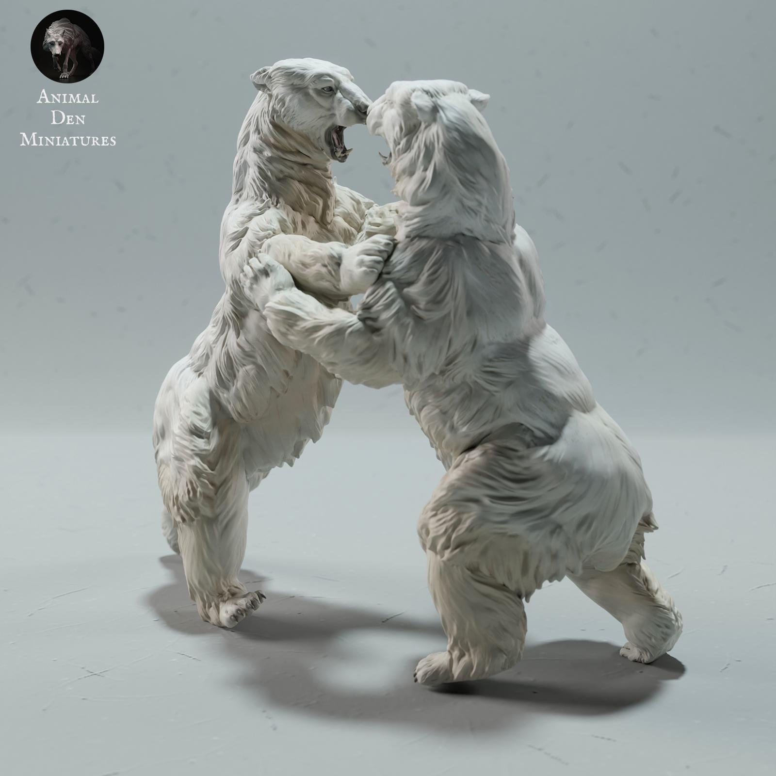 Productfoto Dierfiguur Diorama, Modelbouw: 0: Wilde Dierfiguur: vechtende ijsberen – Polar Bear Duo (Ref 01_01_25)