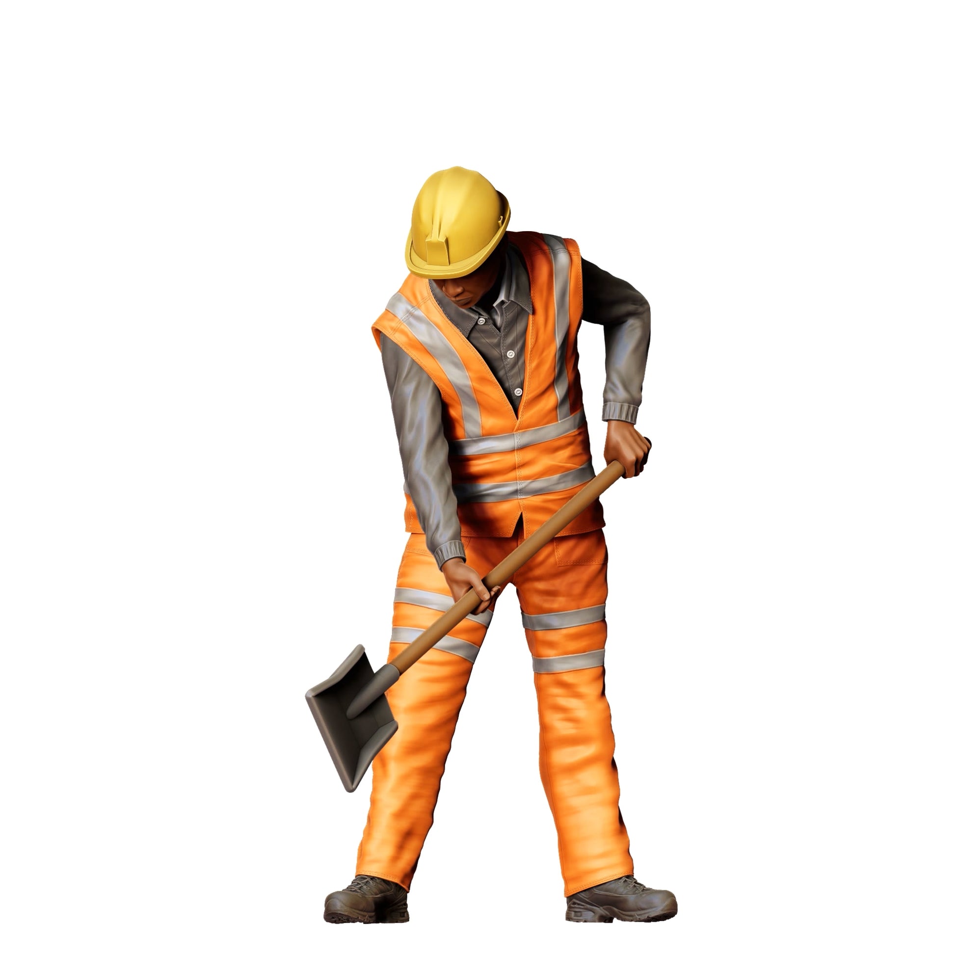 Diorama modelbouw productfoto 0: Arbeider aan het spoor met schep - Spoorwegwerker / Bouwvakker C (Ref. Nr. 389)