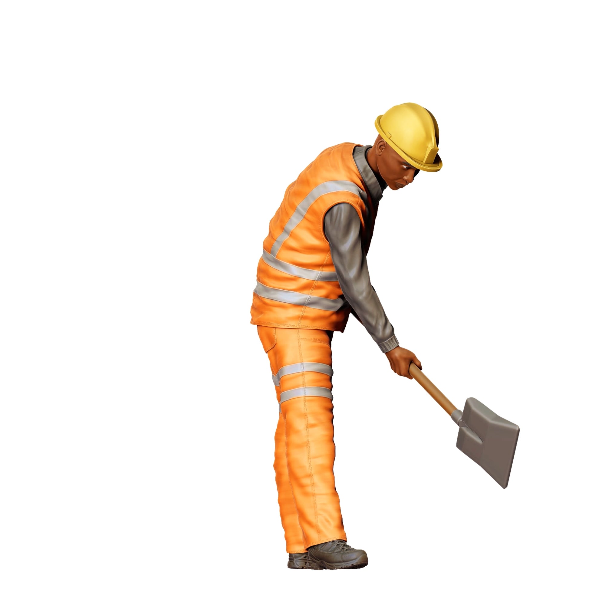 Diorama modelbouw productfoto 0: Arbeider aan het spoor met schep - Spoorwegwerker / Bouwvakker C (Ref. Nr. 389)