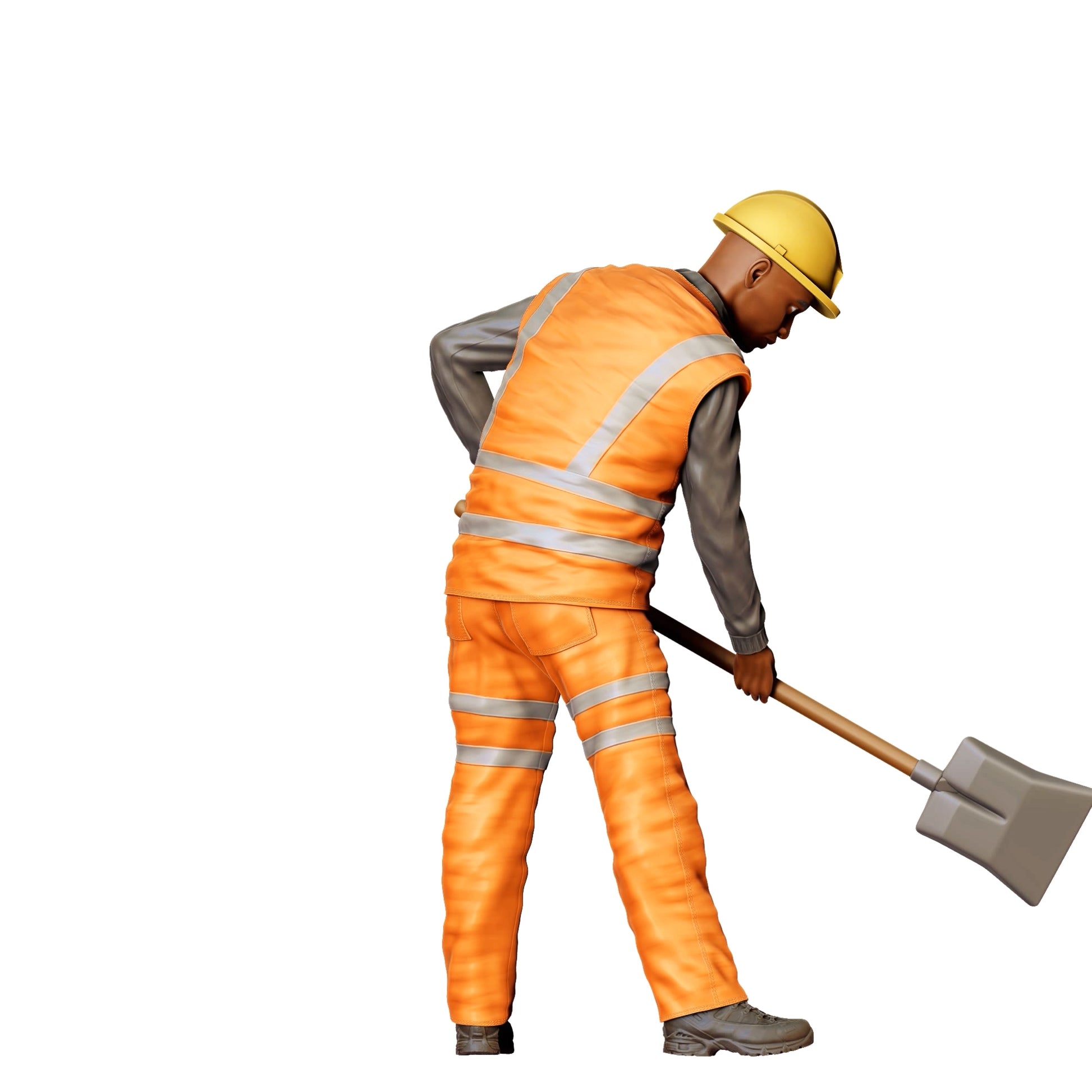 Diorama modelbouw productfoto 0: Arbeider aan het spoor met schep - Spoorwegwerker / Bouwvakker C (Ref. Nr. 389)