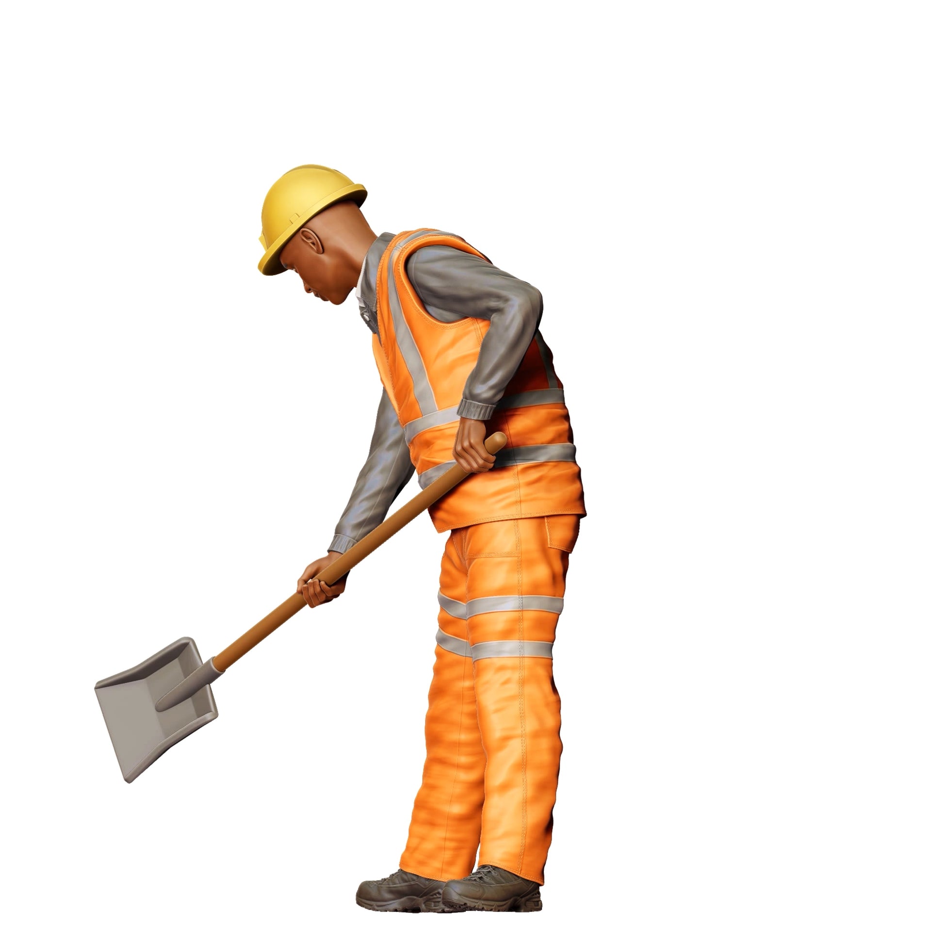 Diorama modelbouw productfoto 0: Arbeider aan het spoor met schep - Spoorwegwerker / Bouwvakker C (Ref. Nr. 389)