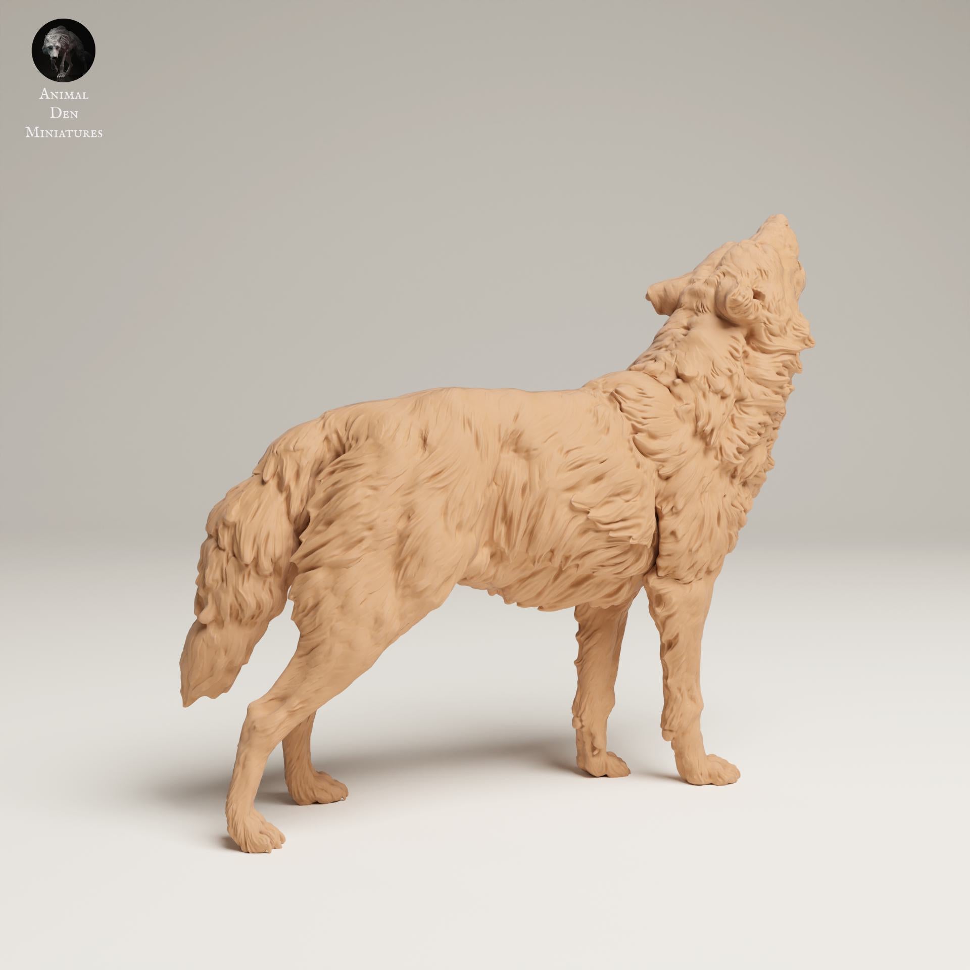 Productfoto Dierfiguur Diorama, Modelbouw: 0: Wilde Dierfiguur: huilende Grijze Wolf (Ref 25_06_07)