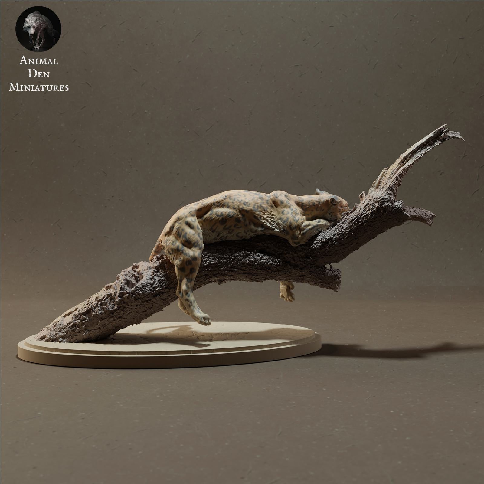 Productfoto Dierfiguur Diorama, Modelbouw: 0: Wilde Dierfiguur: Afrikaanse Luipaard op Boom (Ref 01_01_46)